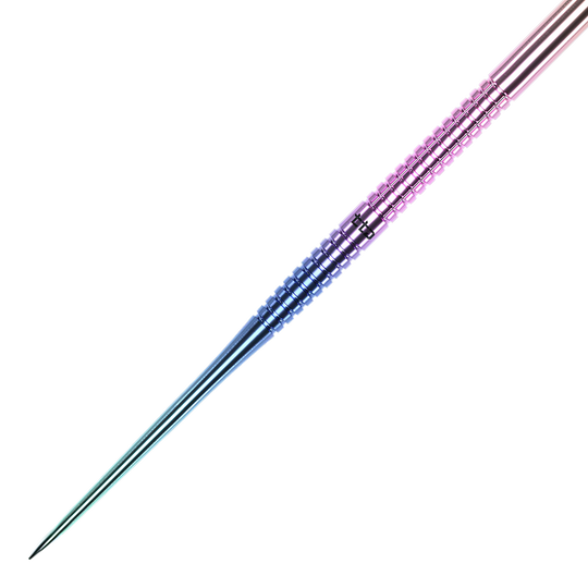 Abgebildet ist der Caliburn TTD Complete Titanium T1 Rainbow Steeldarts - 5g. Dieser Dartpfeil überzeugt durch ein einzigartiges Regenbogen-Titanium-Finish.