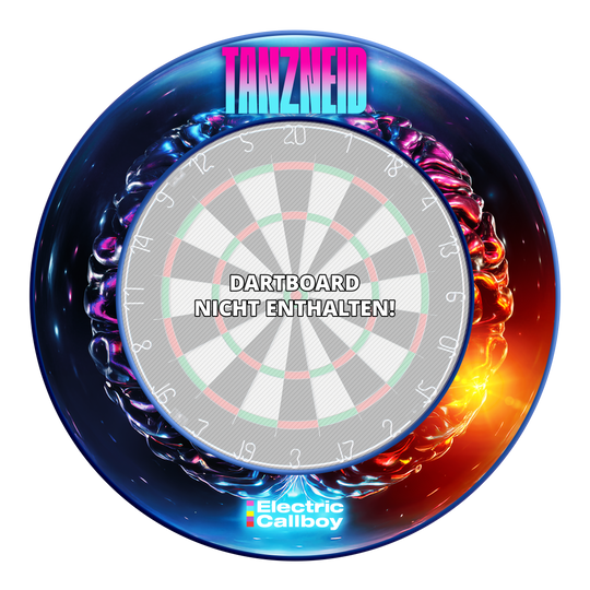 Electric Callboy Tanzneid Album Version Dartboard Surround - Blue Zu sehen ist das Electric Callboy Tanzneid Album Version Dartboard Surround - Blau. Es ist eine runde Dartboard-Umrandung.