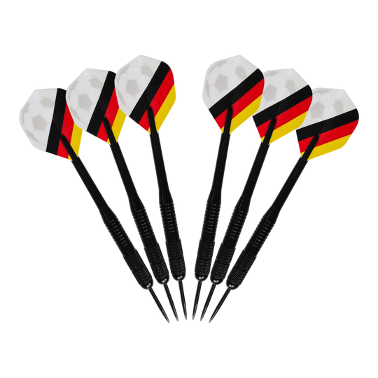 Das Bild zeigt das McDart Anpfiff Fußball Bundle. Es handelt sich um ein Produkt für Fußball-Fans, das mehrere Artikel umfasst.