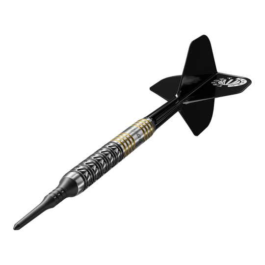 Zu sehen sind die Target Japan Beau Greaves Japan Edition Swiss Point Softdarts - 21g. Sie bieten Qualität und Design für professionelle Dartspieler.