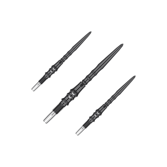 Target Japan Premium Swiss Point Steel Dart Tips - Black Das Bild zeigt das Produkt '340373_Target_Japan_Premium_SwissPoint_Steeldartspitzen_Schwarz_30mm_1Set'. Es handelt sich vermutlich um ein Set schwarzer SwissPoint Steeldartspitzen aus Japan mit 30mm Länge.
