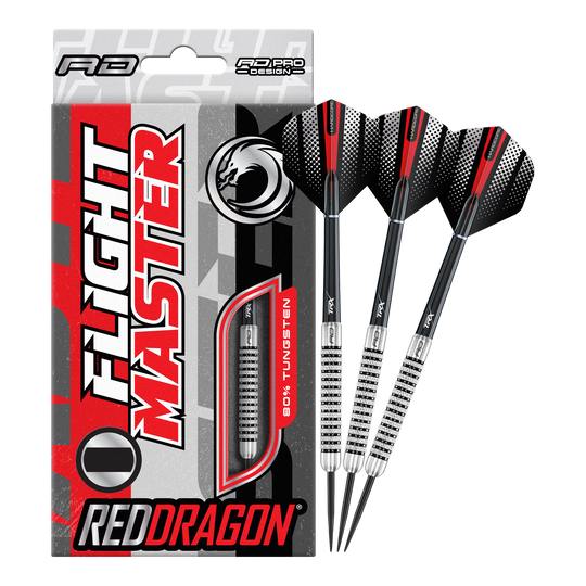 Red Dragon Flightmaster Fury 2 steel darts - 25g Zu sehen ist das Produkt Red Dragon Flightmaster Fury 2 Steeldarts mit einem Gewicht von 25g. Die Steeldarts sind optimal für ambitionierte Spieler geeignet.