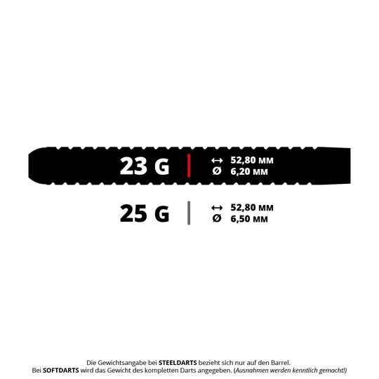 Mission Mirage Steel Darts Abgebildet ist das Modell M002157 Mission Mirage Steeldarts mit 23 Gramm Gewicht. Es handelt sich um hochwertige Steeldarts für den Einsatz beim Dartsport.