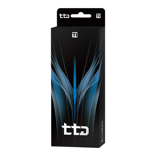 Dies ist ein Caliburn TTD Complete Titanium T1 Rainbow Steeldarts - 5g. Der Dartpfeil hat ein auffälliges Regenbogen-Design.