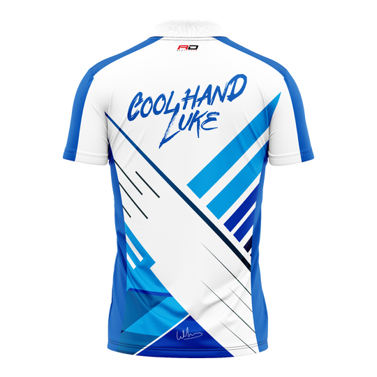 Abgebildet ist das Red Dragon Luke Humphries Limited Edition Dartshirt. Das Shirt ist eine spezielle Ausgabe für Dartfans.