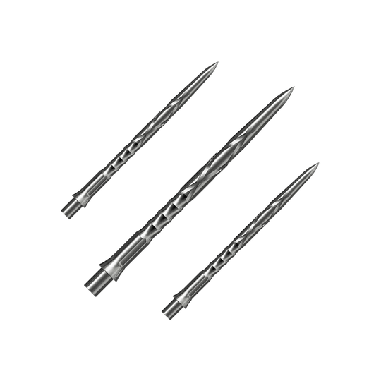 Caliburn System steel dart tips - HAN G2 - Silver Das Bild zeigt Steeldartspitzen des Caliburn Evo Systems in Silber, 36mm. Die Spitzen sind für Steeldarts geeignet.