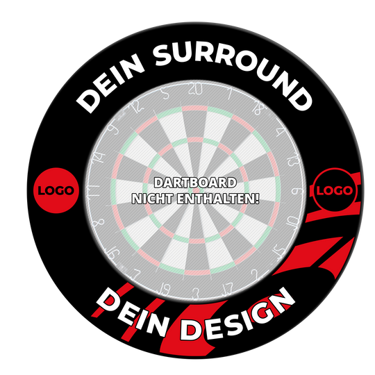 Dartboard surround with your design Ein Bild mit dem Namen MSF-Schwarz_Dartboard_Surround_Wunschdruck_Schwarz_3. Es zeigt vermutlich eine weitere Ansicht eines schwarzen Dartboard-Surrounds mit Wunschdruck.
