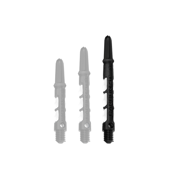 HR439_Harrows_Carbon_ST_Shafts_Weiss_47mm_11UaXU7MnGMxif Das Bild zeigt drei Harrows Carbon ST Shafts in der Farbe Weiß. Die Dartschäfte sind in unterschiedlichen Längen abgebildet.