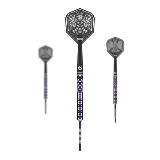 Shot Goths Visara Turbo Point Steel Darts - 23g Auf dem Bild sind die Shot Goths Visara Turbo Point Steeldarts - 23g als Set zu sehen. Sie eignen sich ideal für ambitionierte Steeldartspieler.